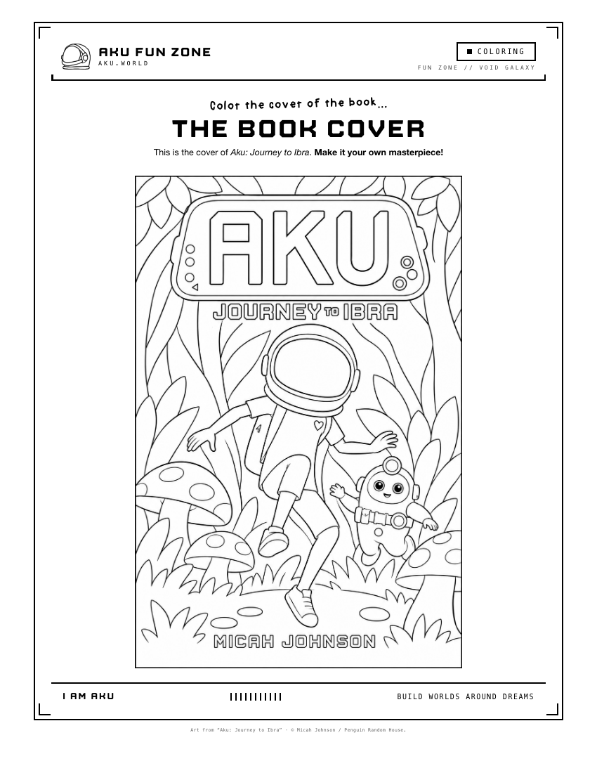 The Book Cover, coloring page printable sheet