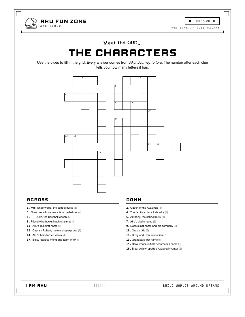 Crossword number 02 printable activity sheet