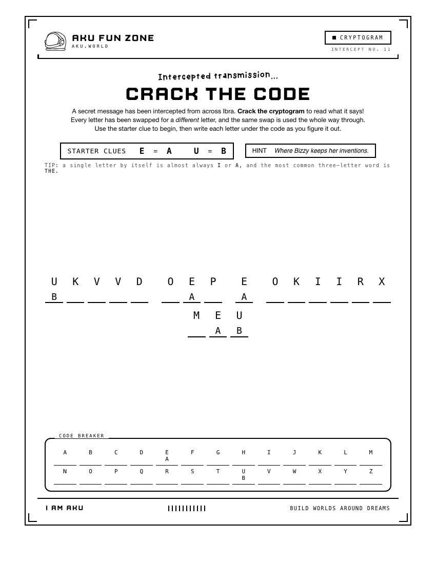 Decoder number 11 printable activity sheet
