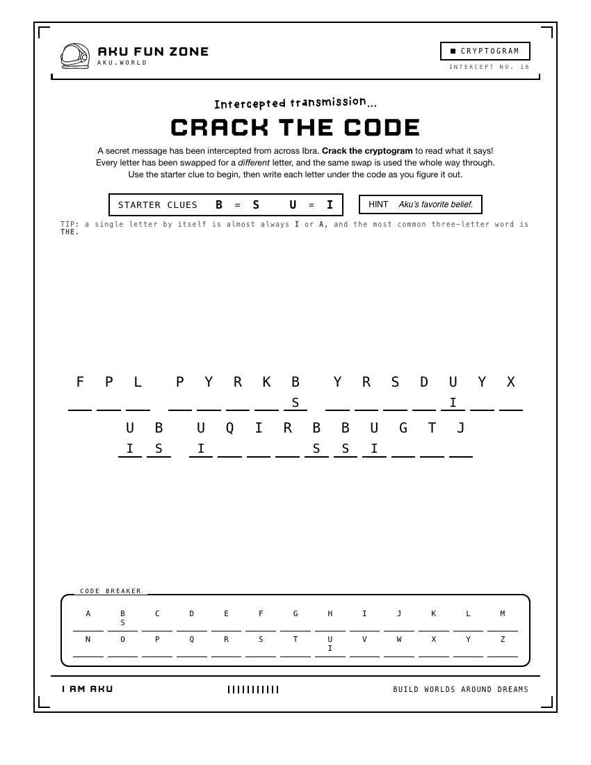 Decoder number 16 printable activity sheet