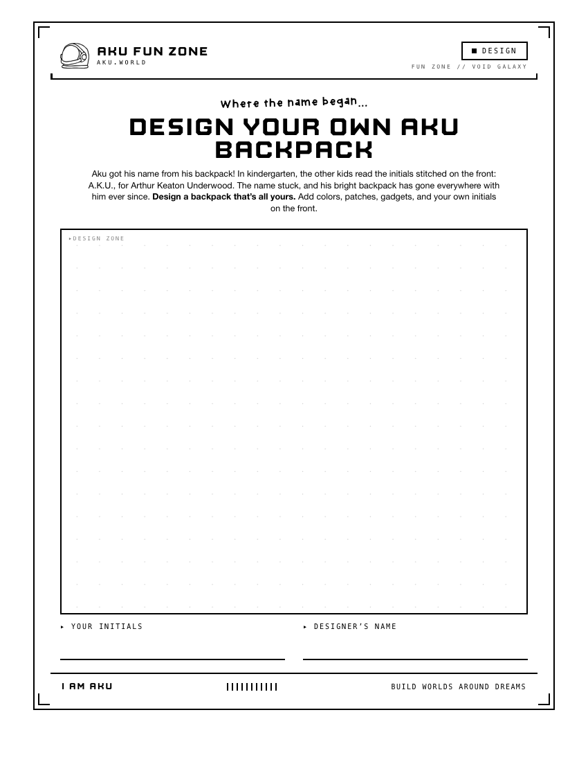 Design Your Backpack, design-your-own printable sheet