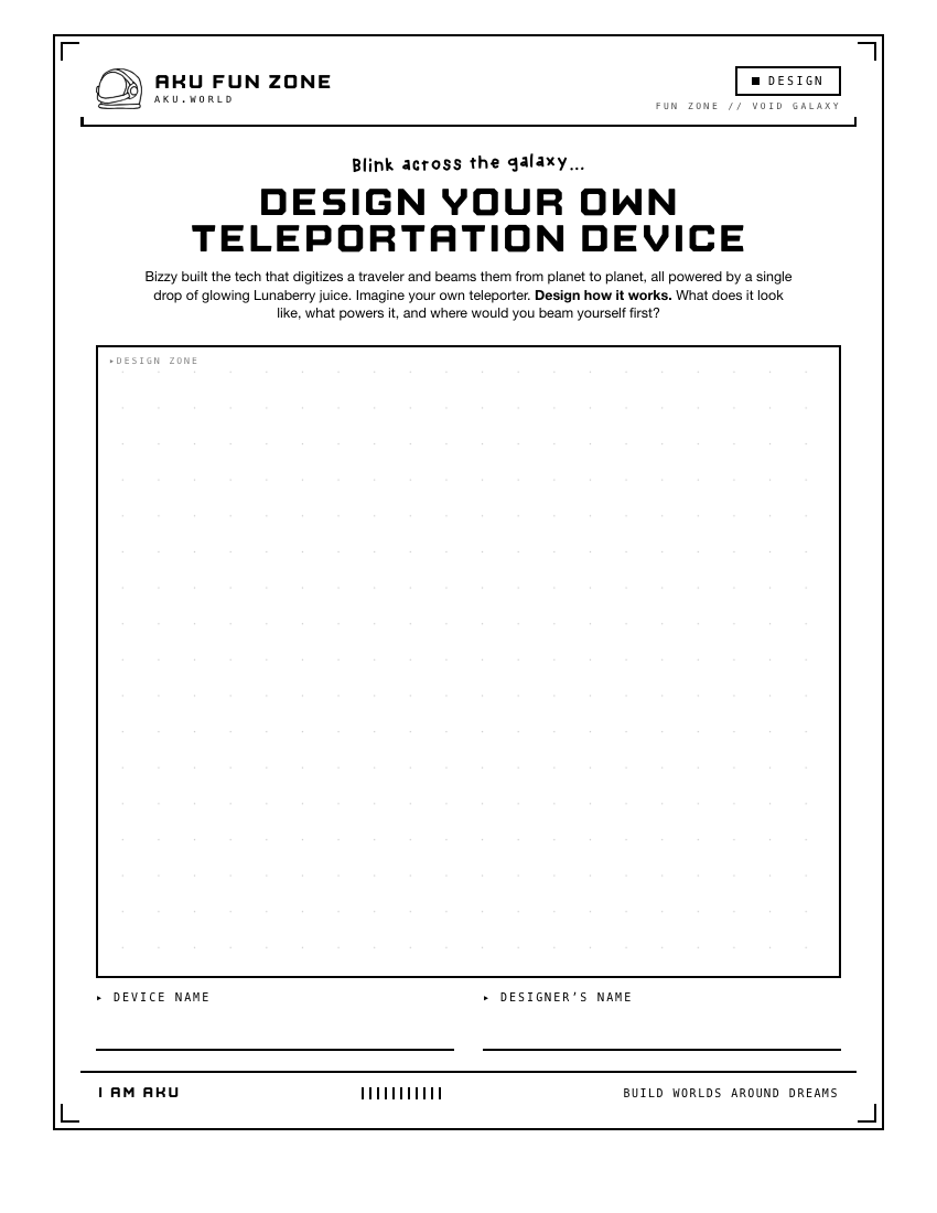 Design Your Teleporter, design-your-own printable sheet