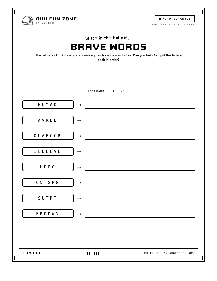 Scramble number 05 printable activity sheet