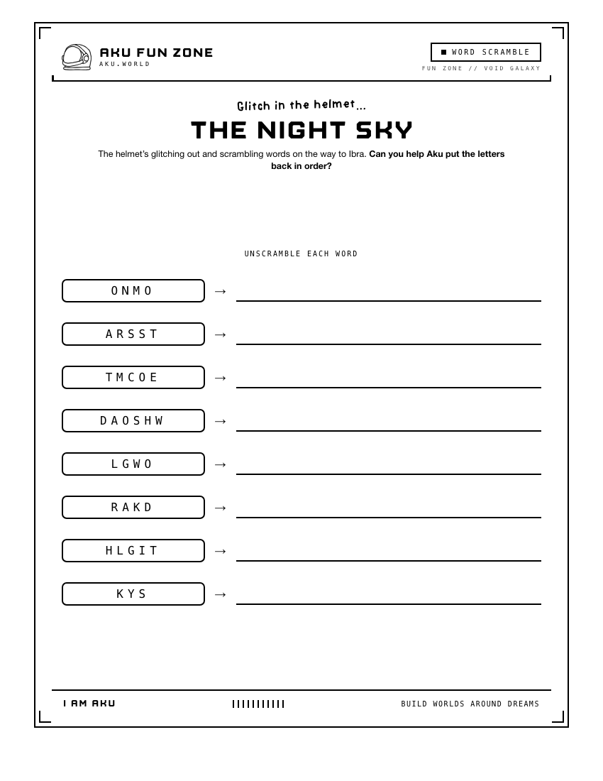 Scramble number 12 printable activity sheet